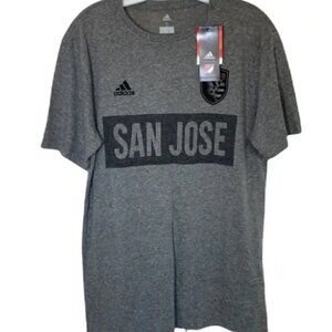 Adidas Official Licensed MLS San Jose Earthquakes Grey Tee Sz Small NWT